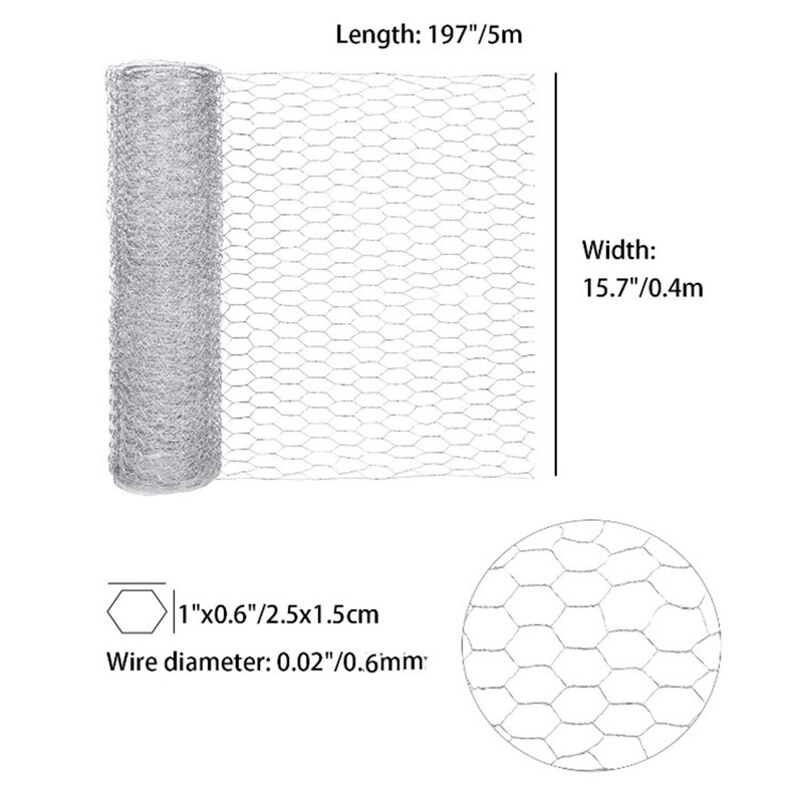 Galvanized Hexagonal Mesh Fench Lightweight Metal Barbed Wire Mesh DIY Project for Home Garden Courtyard