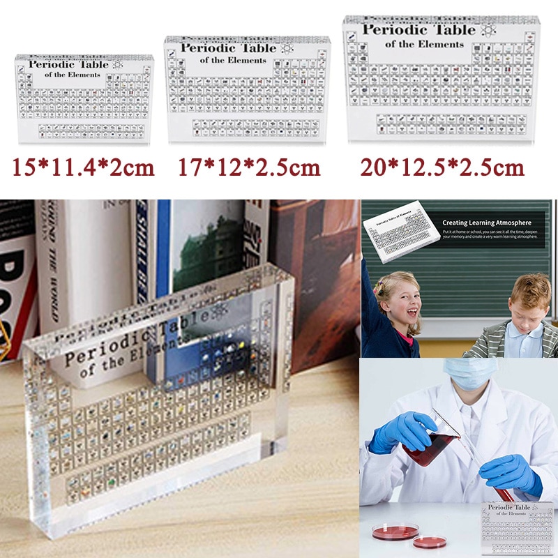 Periodic Table Display Acrylic Teaching Tool for School Teacher Best Birthday for Kids Chemical Element Display Board S/M/L