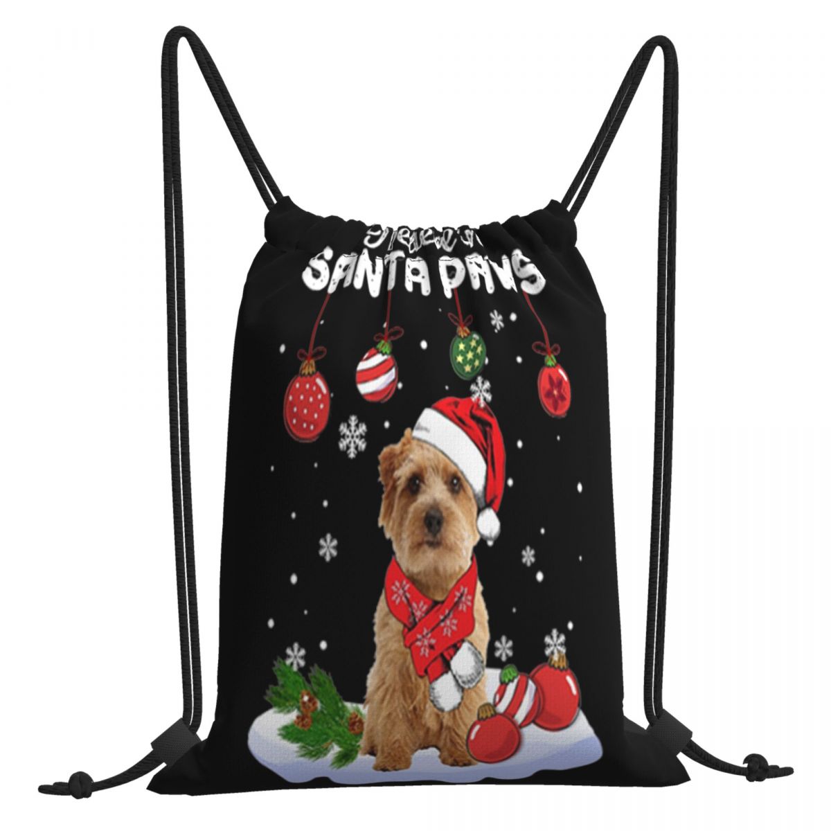Norfolk Terrier Ik Geloof In Santa Poten Kerst Goedkope Verse Tassen Rugzak Tas