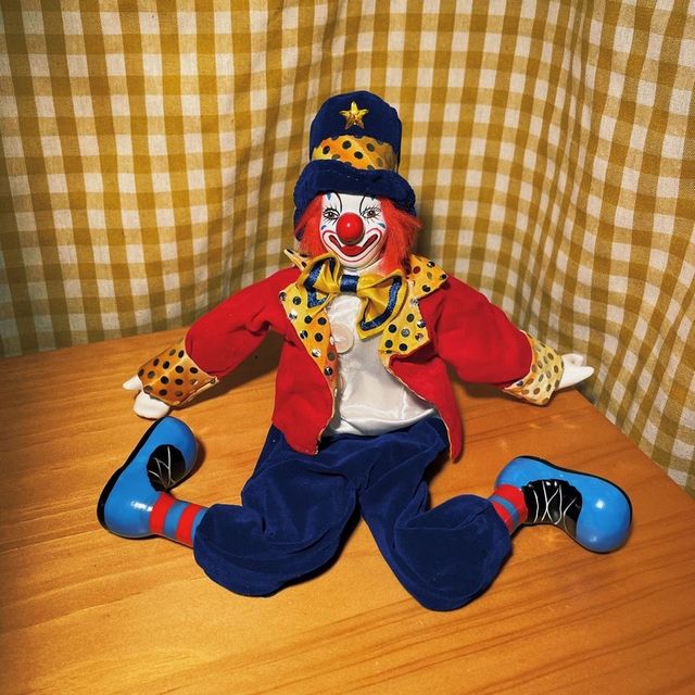 Clown Pop Keramische Opknoping Voet Hand-Paintedt Clown Pop Retro Pop Marionet Sfeer Rekwisieten Desktop Decoratie Speelgoed: F