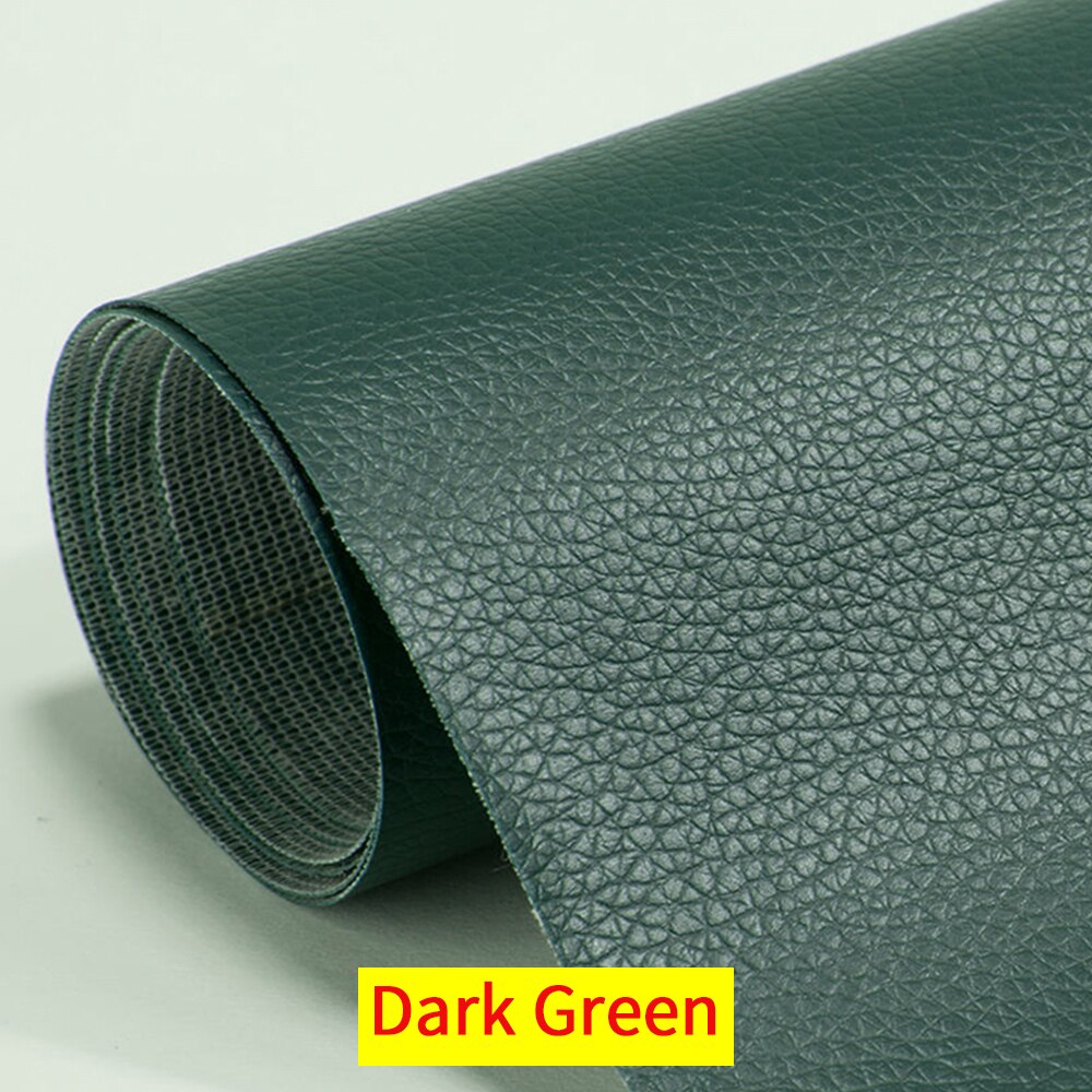 Cuir PU auto-adhésif pour siège de voiture, 20x30cm, tissu pour siège de voiture: Dark Green