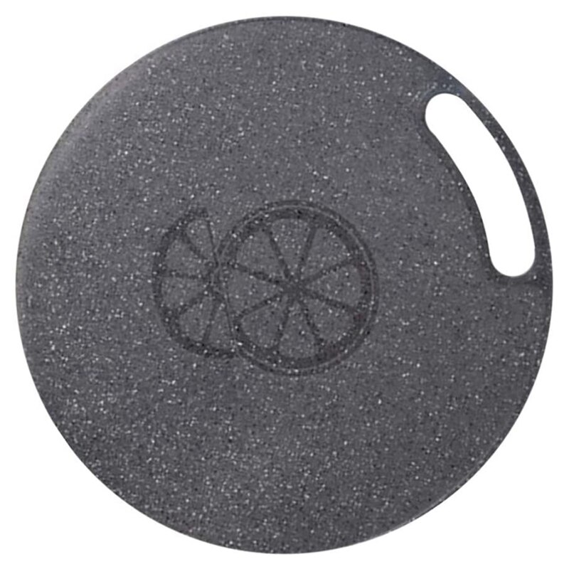 Cutting Board Plastic Kitchen Cutting Board Round Baking Board Fruit Vegetable Cutting Board with Handles: Silver