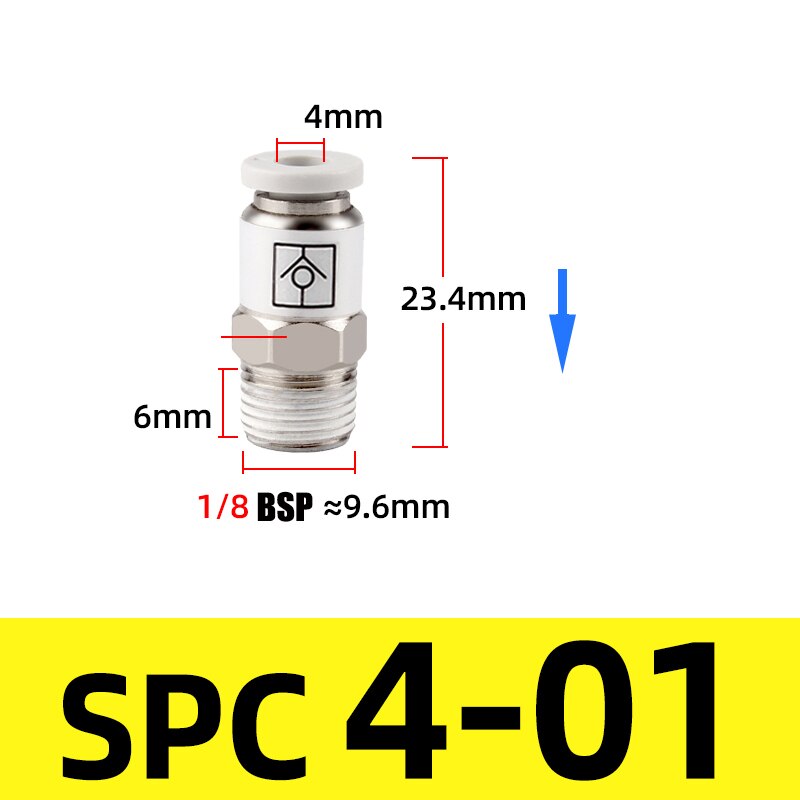 M5 1/8" 1/4" 3/8" 1/2" BSP Thread Pneumatic Check Valve One Way Non-return Valve One Touch Qucik Fitting Connector Coupling: SPC 4-01