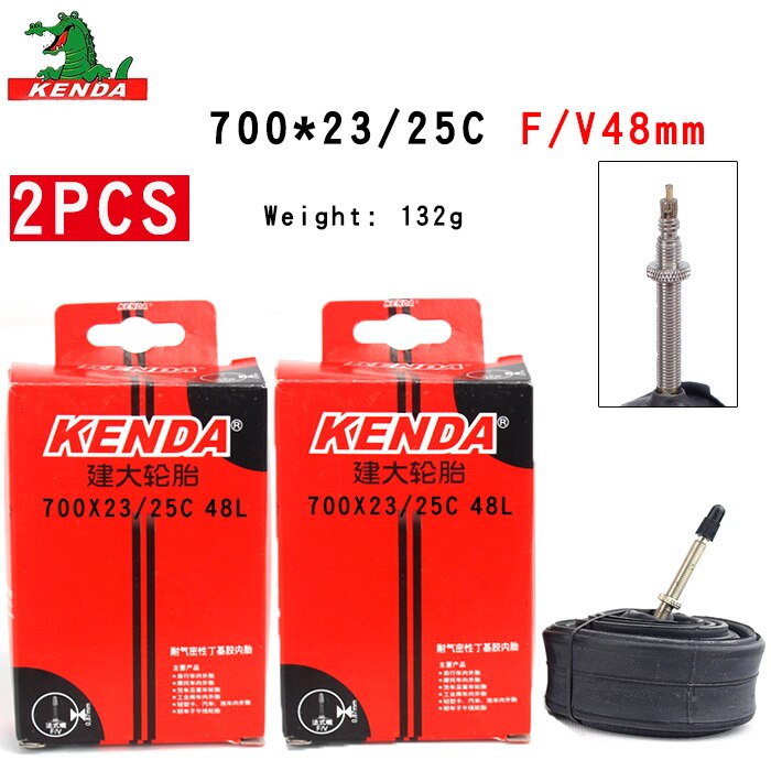 2 PCS Kenda Bicicleta Tubo Interno 700X23/25C Americano válvula válvula Francês 700C Ciclismo Mountain Bike Butil peças de borracha de Pneu: 700X23-25C  FV48mm