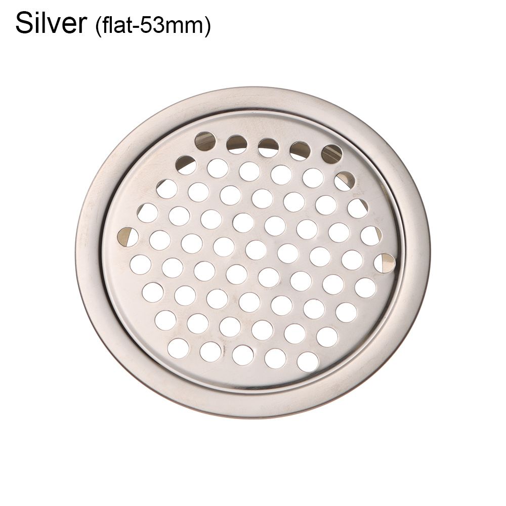 Œillet pour chaussures de placard, accessoires de garde-robe, couvercle de ventilation en acier inoxydable, décoration de Grille de ventilateur, ornements de trous: silver-flat-53mm