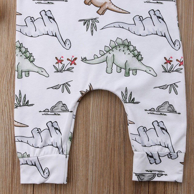 Lente 0-24M Baby Meisje Jongen Dinosaurus Print Romper Mouwloze Cartoon Jumpsuit Playsuit Baby Peuter Kleding