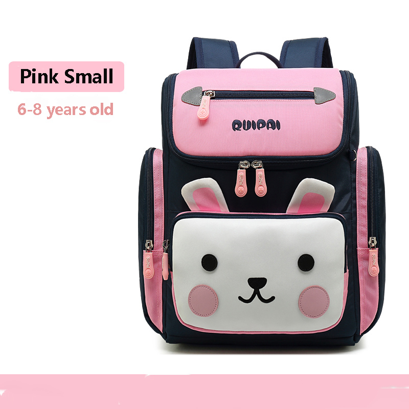 Edison enfants sacs d'école garçons filles sacs à dos scolaires orthopédiques enfants cartables sacs à dos imperméables école primaire sac à dos: Pink Small