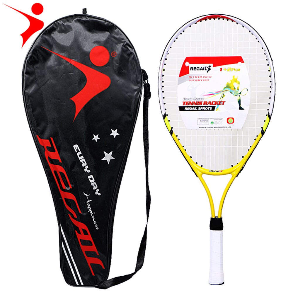REGAIL 1 Pcs Teenager's Tennis Racket Aluminium Alloy Frame with Firm Nylon Wire Perfect for Chindren Tennis Training