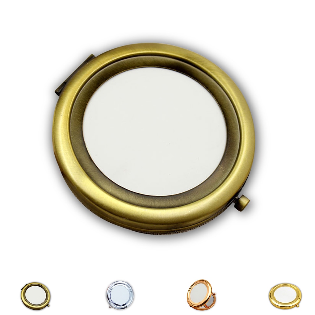 DIY Foldable Transparent Surface makeup Mirrors Portable Double Metal Cosmetic Mini Foldable Makeup Mirror