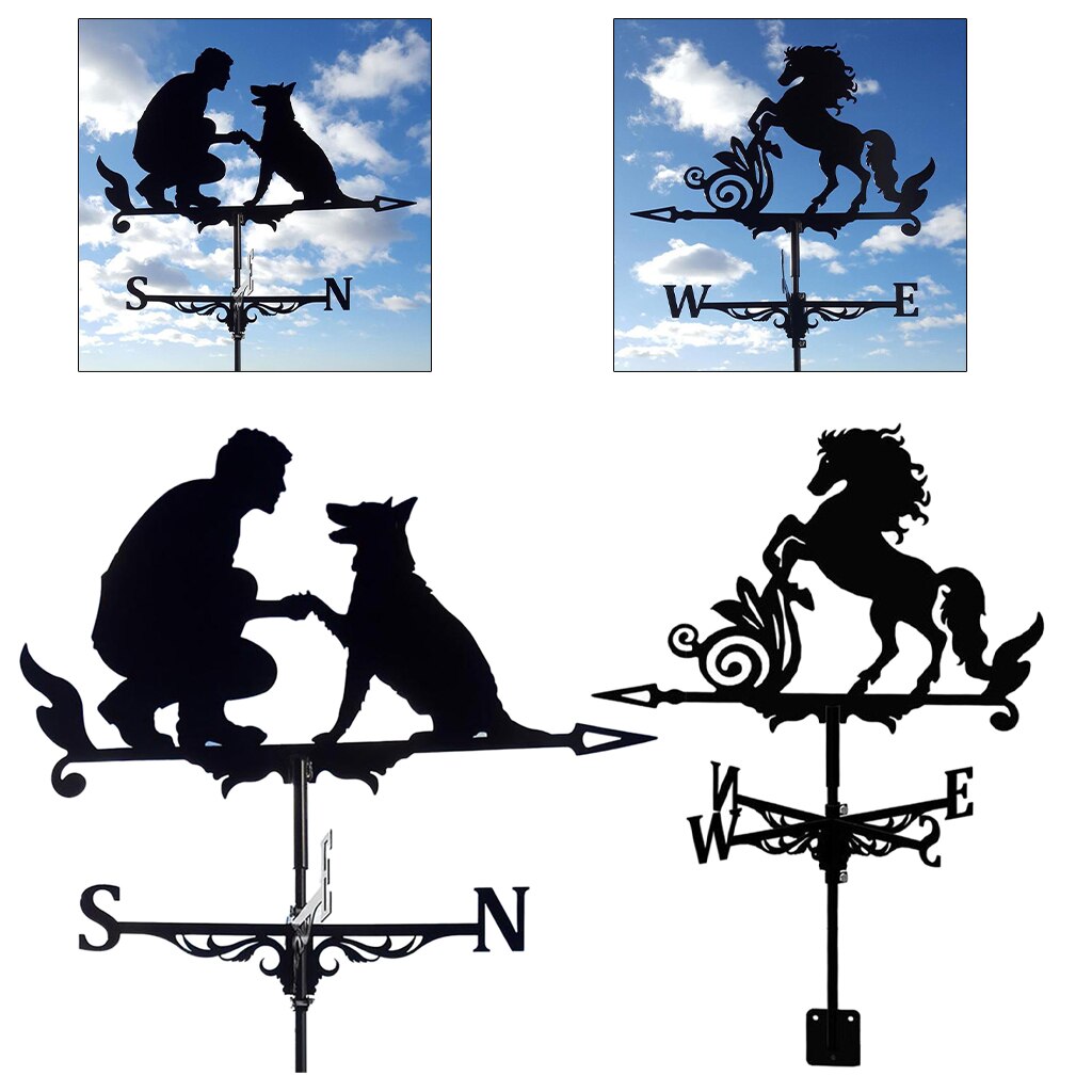 Weathervane Roof Mount Outdoor Wind Weather Direction Vane Retro Farm Garden