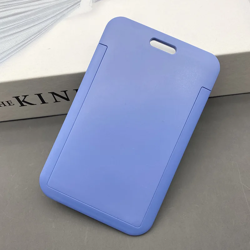 Gorący bubel kobiety mężczyźni etui na dowód osobisty portfel moda Student Bus ID Business Slide Card osłona z uchwytem etui na torebkę: Grey Blue