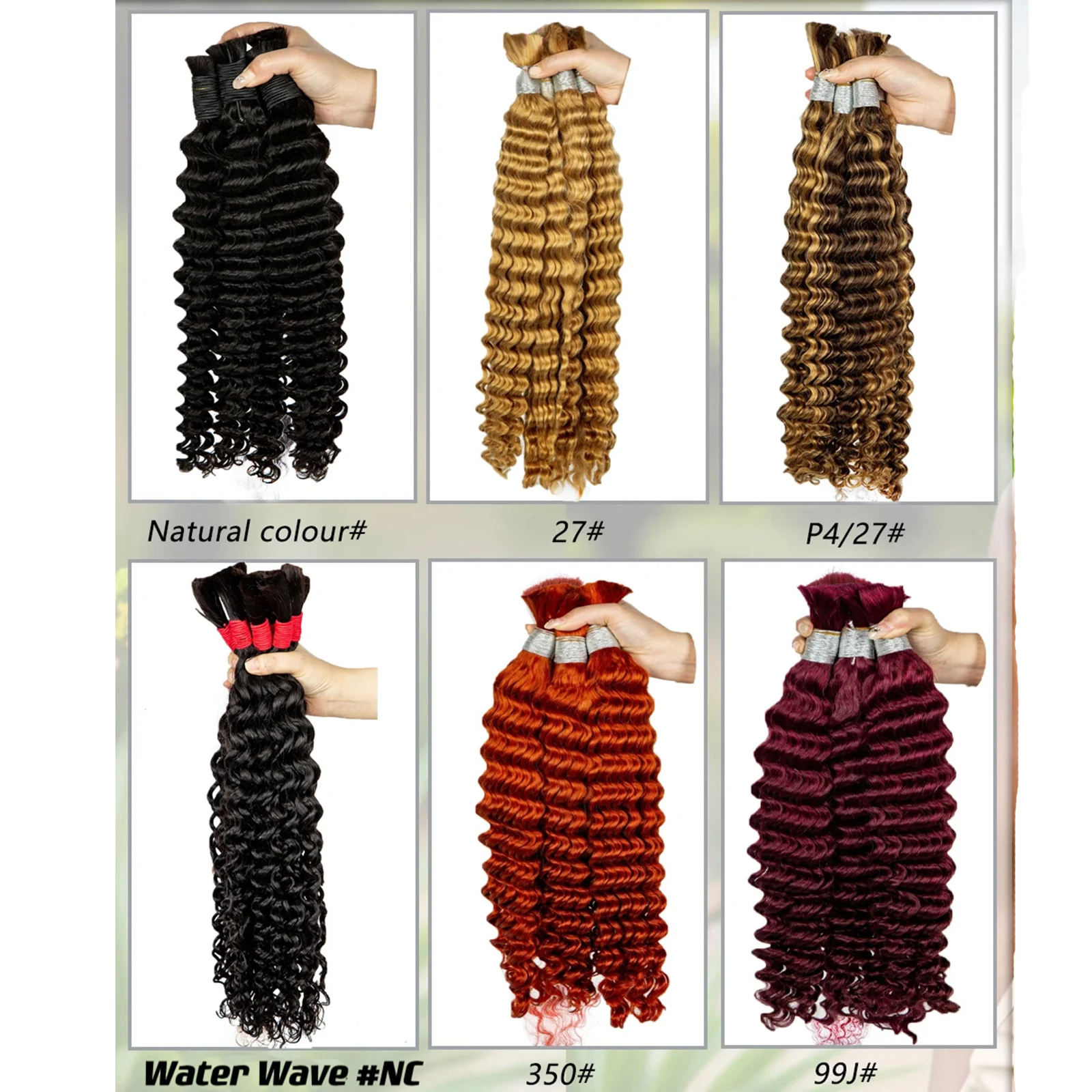 Trenzas bohemias de 16-22 pulgadas, cabello humano trenzado de ondas profundas, mechones de cabello humano rizado, añadir para Boho Locs Crochet