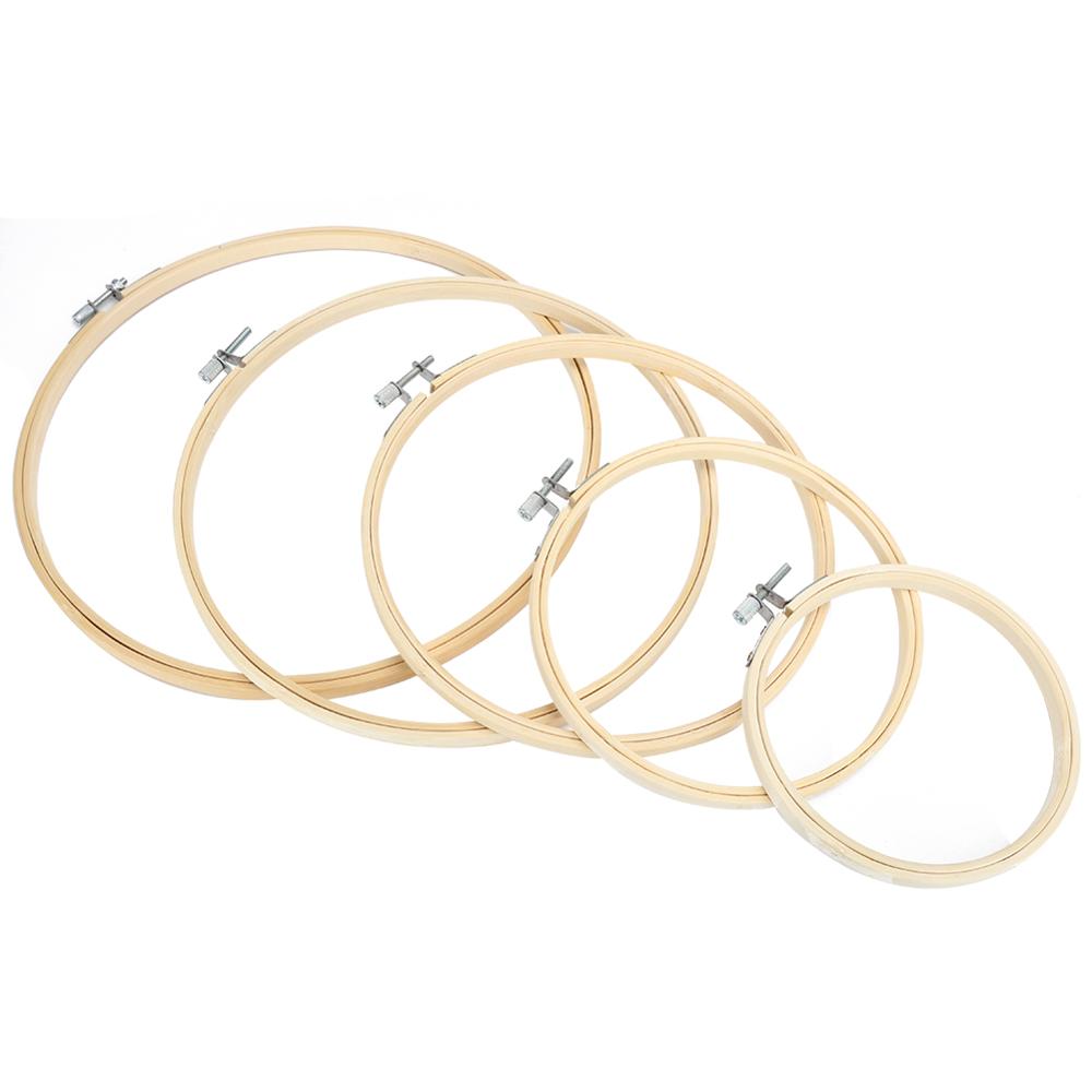 5Pcs Round Embroidery Hoops Cross Stitch Frame Ring Loop Bamboo Composite Hand Sewing Tools