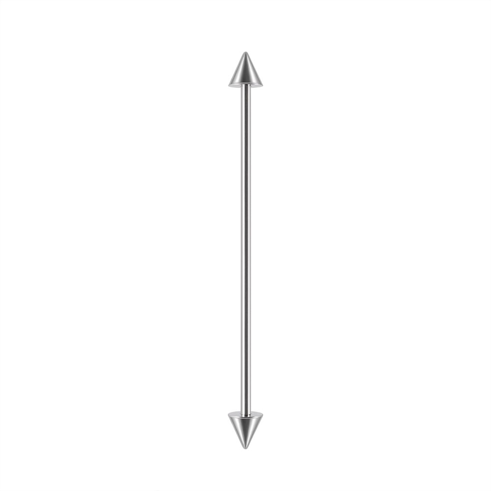 1PC Stainless Steel Man Industrial Barbell Arrow Bulk Cone Dragon Long Bridge Earring Transversal Piercing Unisex Jewelry: Black Zinc Plated