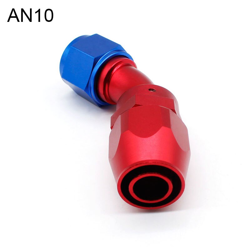 AN4 AN6 AN8 AN10 AN12 Oil Fuel Swivel Hose Anoized Aluminum Straight Elbow 45 90 180 Degree Hose End Oil Fuel Reusable Fitting: 45degree AN10