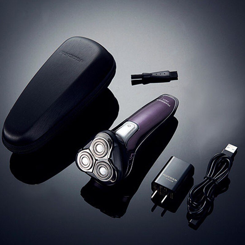 Flyco  fs376 elektrisch scheerapparaat, 3d zwevende koppen, draagbaar, oplaadbaar, wasbaar, led-lampje, snel opladen, drievoudige scheerkop, scheerapparaat