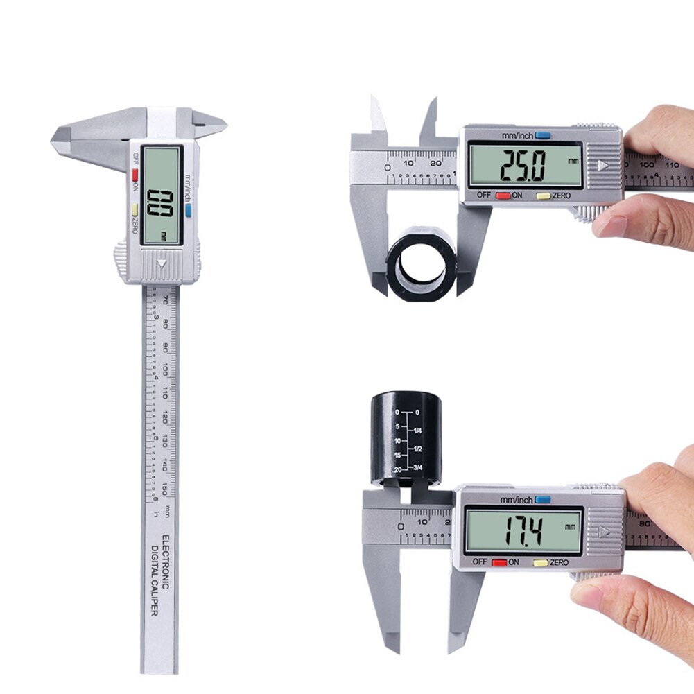 LCD Display mm/inch Digital Vernier Caliper Gauge Micrometer High Precision Stainless Steel LCD Vernier Caliper Measuring Tool: D