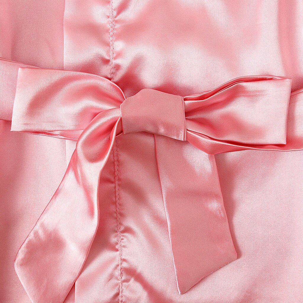 Toddler Baby Kids Girls Solid Silk Satin Kimono accappatoi accappatoio pigiami pigiama ragazza accappatoio regali per bambini abiti estivi # Y