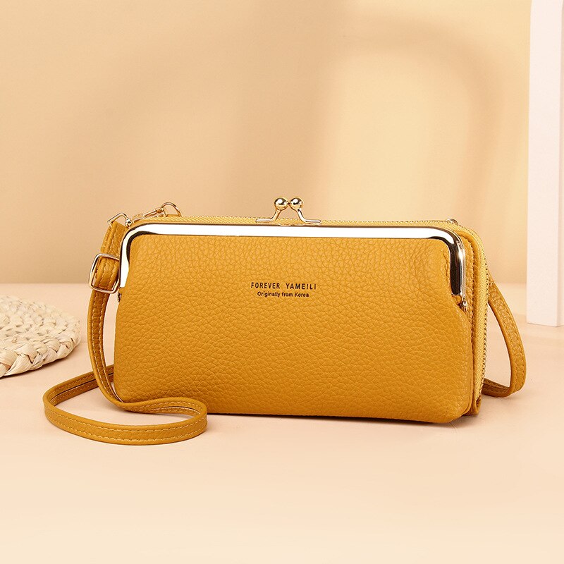 Dames Messenger Bags Vrouwen Crossbody Schouder Portemonnee Kaarthouder Mobiele Telefoon Portemonnee Voor Vrouwelijke: Yellow
