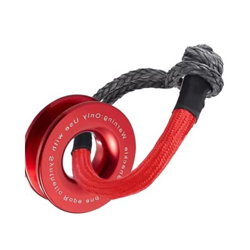 Cabrestante sintético de resistencia a la rotura, grillete suave con anillo de recuperación, actualización de 20 toneladas, 38.000 libras: Rojo