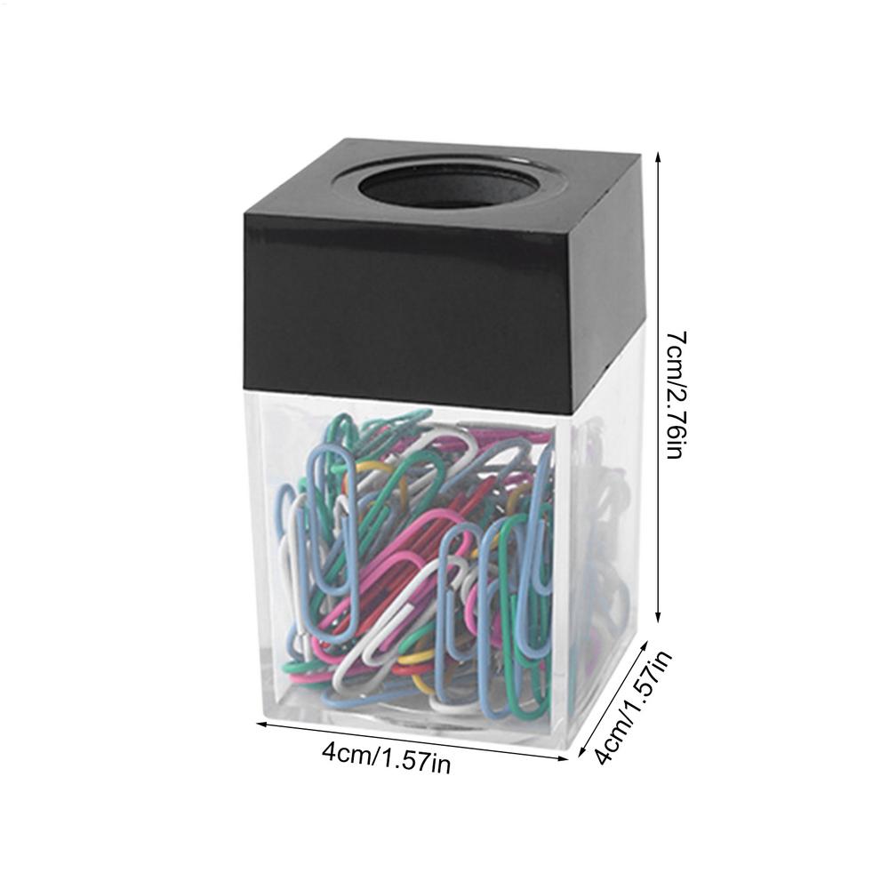 Nowy Organizer na Spinacze Biurowe Magnetyczny Pojemnik na Spinacze Biurowe Organizer na Spinacze Biurowe Porta Klipsy Dispensador: czarny