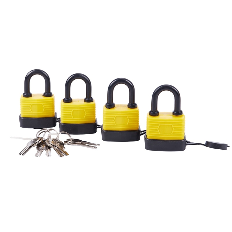 4 Stuks 40Mm Waterdicht Keyed Alike Lock Gelamineerd Hangslot Pad Dezelfde Sleutel Poort Deur