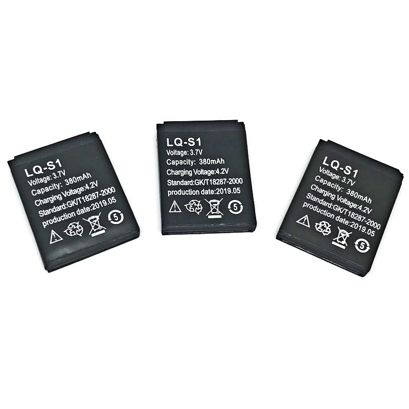 1-4pz Astuto Della Vigilanza Della Batteria Durevole SmartWatch LQ-S1 3.7V Batteria Al Litio Ricaricabile per DZ09 W8 380mA A1 QW09 KSW-S6 RYX-NX9