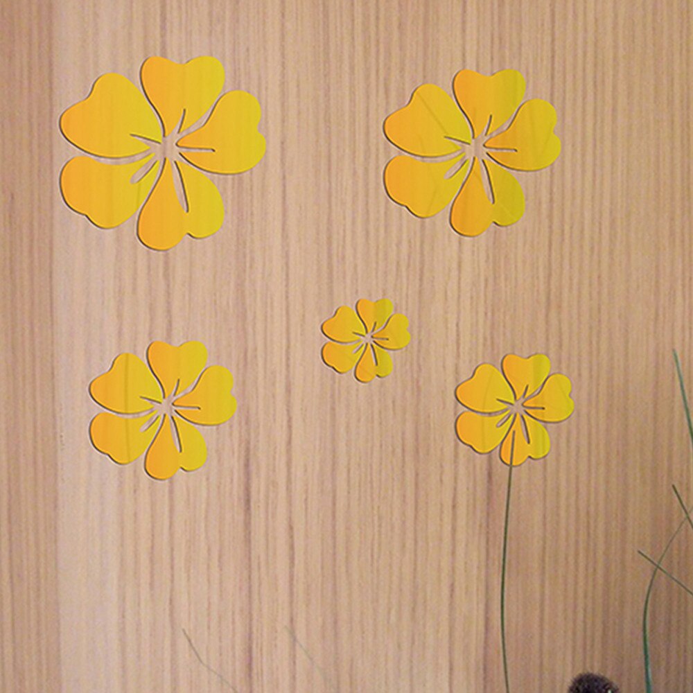 flower mirror Sticker Modern home Decoration wall Decals espelho Sticker 3D Diy Acrylic Wall d90920