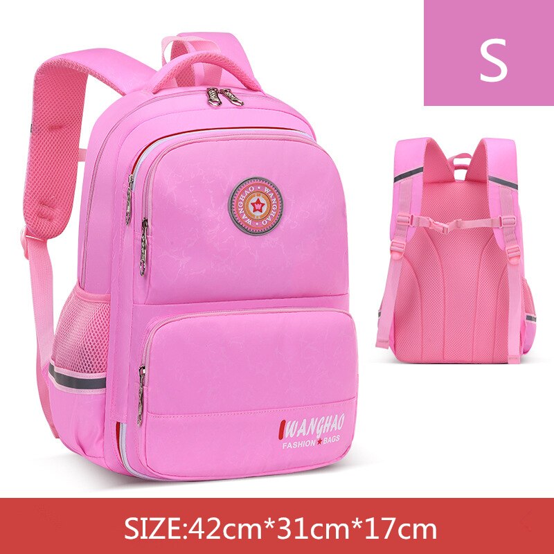 Waterproof Schoolbag kids Backpack Book Bag Children Orthopedic School Bags For Boys Girls Primary School Backpacks Mochila: S pink