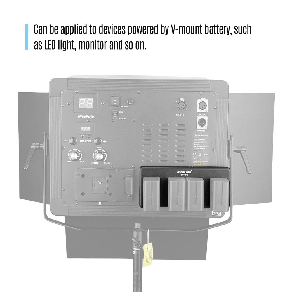 NiceFoto – convertisseur de batterie à V, plaque d&#39;adaptation à 4 fentes pour batterie Sony/F750/F550 pour vidéo