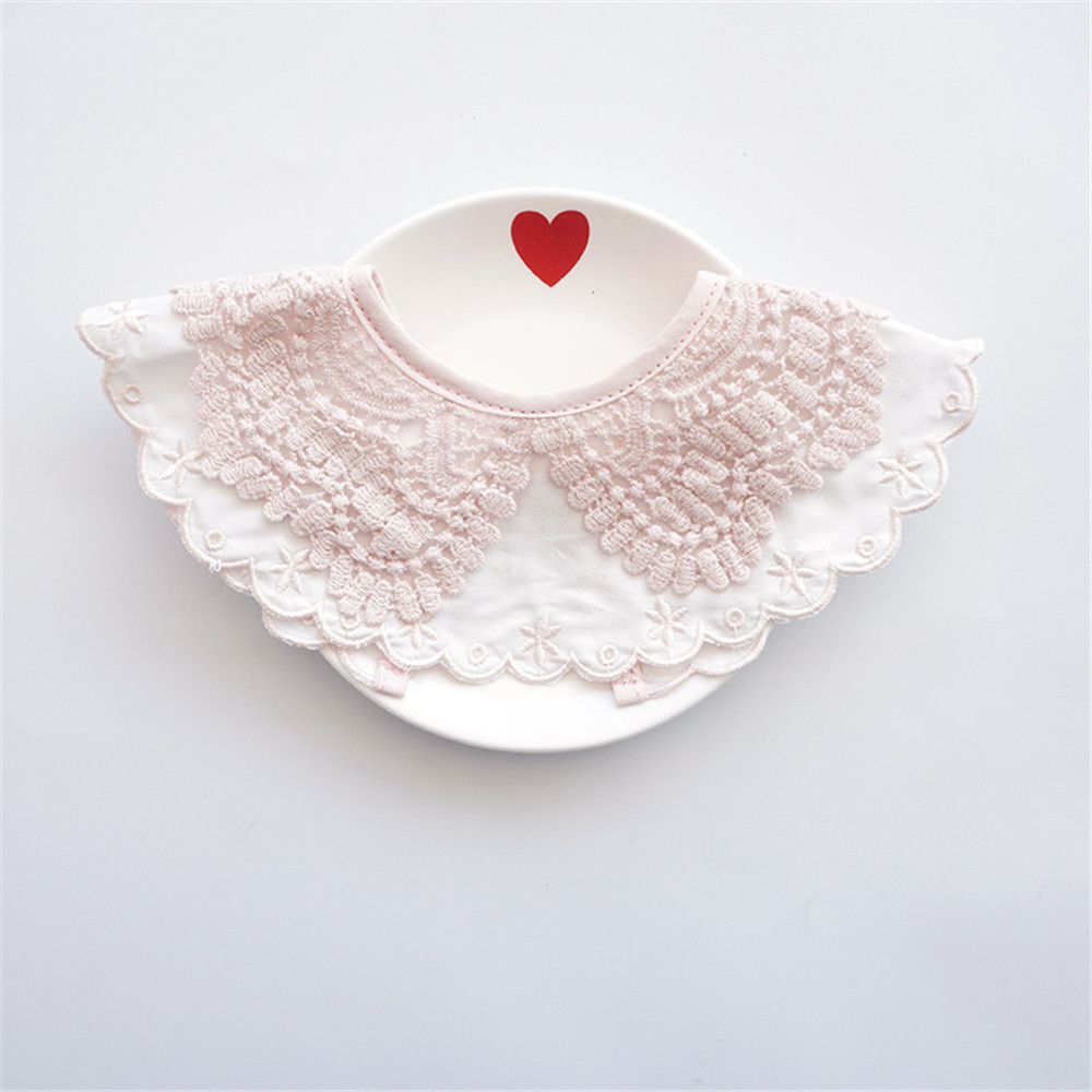 Baby Meisjes Slabbetjes Kant Speeksel Handdoek Kids Nep Kraag Leuke Bloemen Slabbetjes Voor Meisjes Pasgeboren Baby Katoen Feeding Peuter Brup kleding