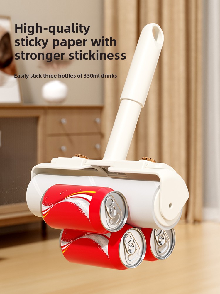 Long Pole Stiy Hair Remover Roller Large Size Tearable Paper Bed Hair Roller Bru Floor Hair Wheel Household Cleaning Tool
