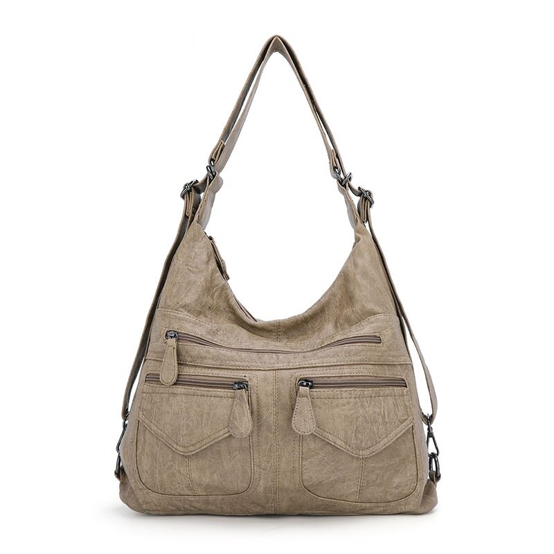 Angelkiss borse da donna borse a tracolla di moda acquirente in PU morbido borsa a tracolla piccola borsa a tracolla per donna borsa per telefono di grande capacità: Cachi