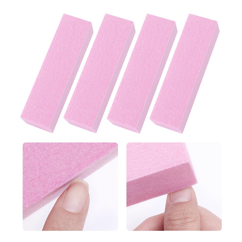 Lime à ongles de ponçage, 10 pièces, éponge de ponçage rose blanc, bloc, polissage, bricolage-même, pour Nail Art