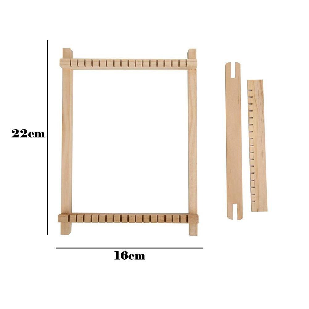 Wooden Tapestry Knitting Machine Weaving Loom With Stand Wood Arts Crafts Weaving Frame Loom for Kids DIY Woven Set