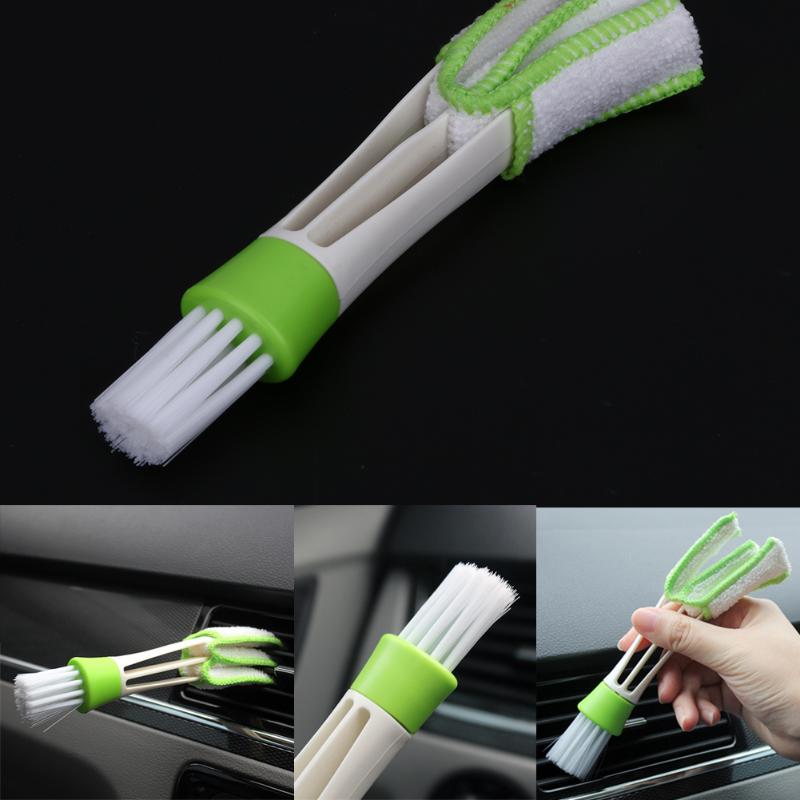 VODOOL limpiadora de coche portátil con doble extremo acondicionador de aire hendidura coche limpiador para respiraderos instrumentación Dusting cepillo de limpieza de persianas