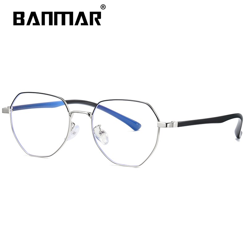 BANMAR-gafas para ordenador, antiluz azul, filtro que reduce la tensión ocular Digital, gafas de protección regulares para videojuegos, A2117: C2 BLACK SILVER