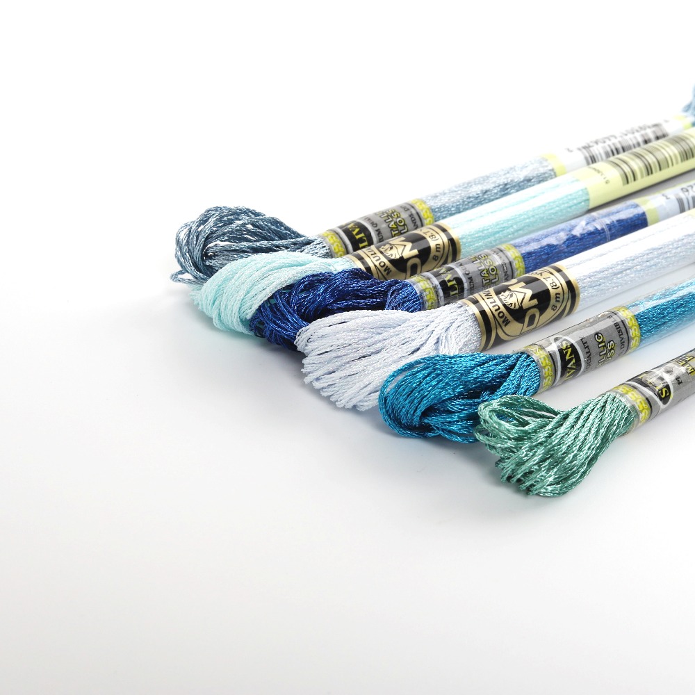 Light Effects Floss Metallic Floss Cross Stitch Embroidery Thread 8 meters each Skein DMC and Sullivans brands different group