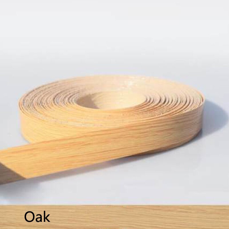 Borde de bandas de PVC decorativo de chapa de madera autoadhesivo de 10M y 2cm para muebles, armarios, mesas de oficina, bordes de superficie de madera: Oak