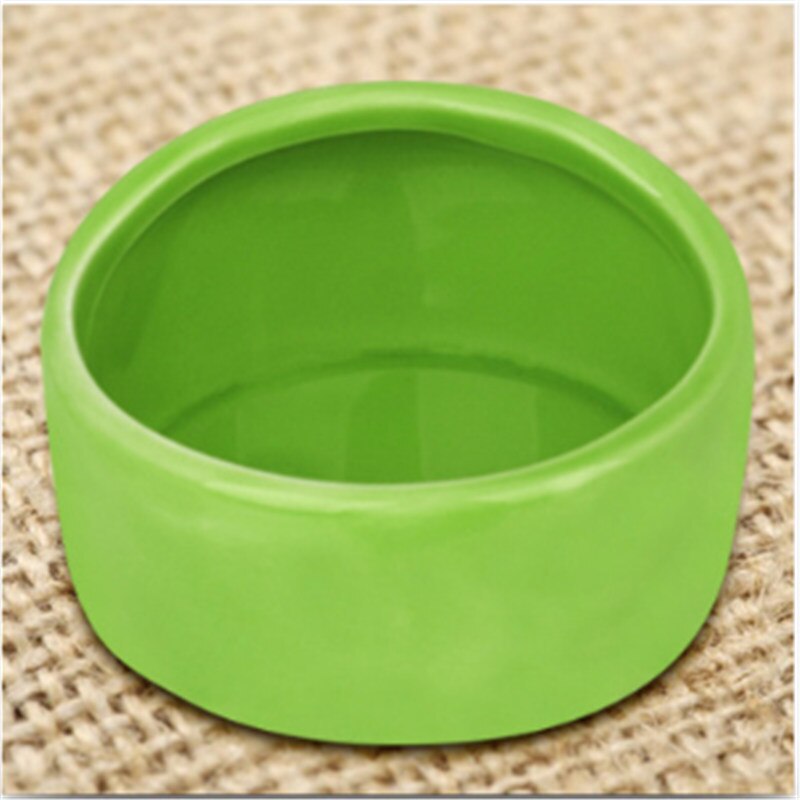 Cuenco de cerámica semidomo para mascotas pequeñas, para evitar que se vuele y se nutre en el lavabo del hámster, cuenco redondo de Chinchilla: Verde claro / S