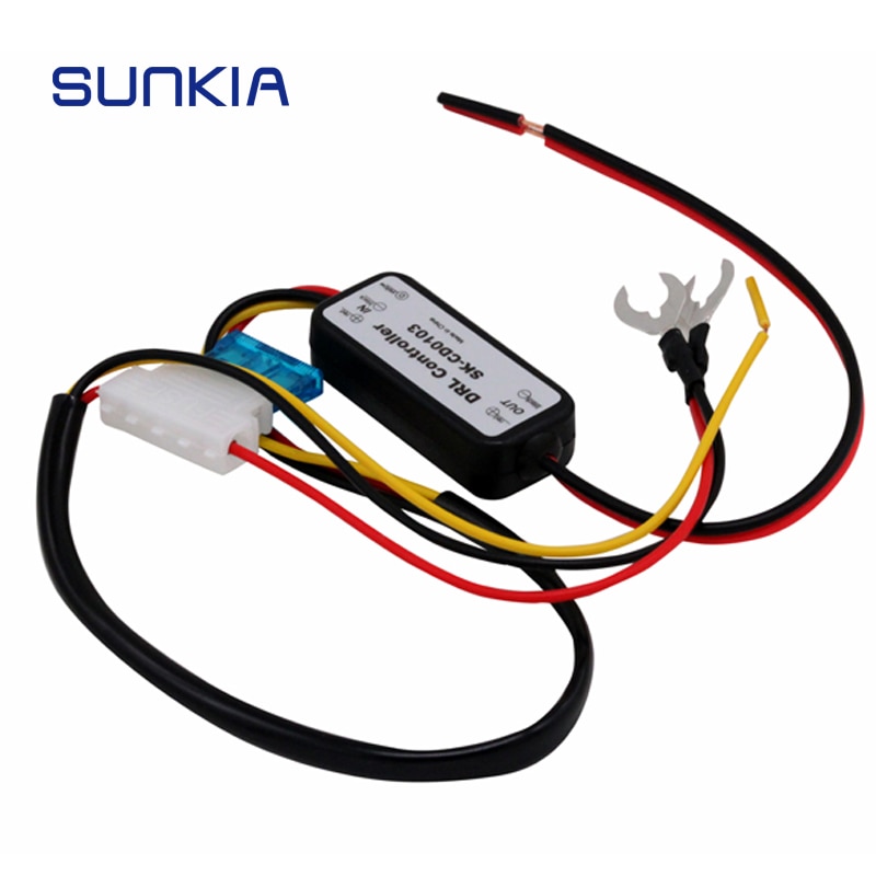 Sunkia Drl Controller Auto Led Dagrijverlichting Relais Harnas Dimmer Op/Off 12-18V Fog licht Controller