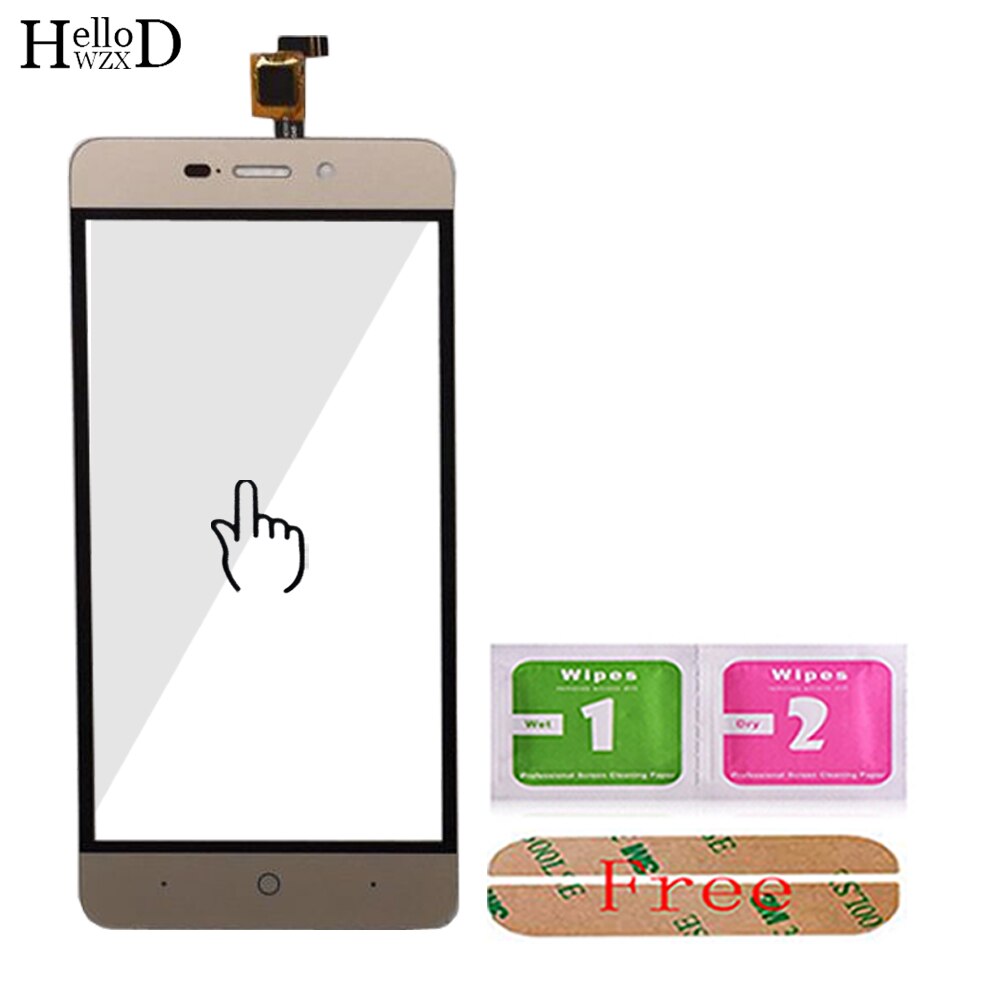 Touchscreen digitizer paneel lens sensor voor zte blade  x3 /  blade  d2 / t620 vervanging onderdeel mobiele telefoon front glas gereedschap lijm: Goud geen gereedschap