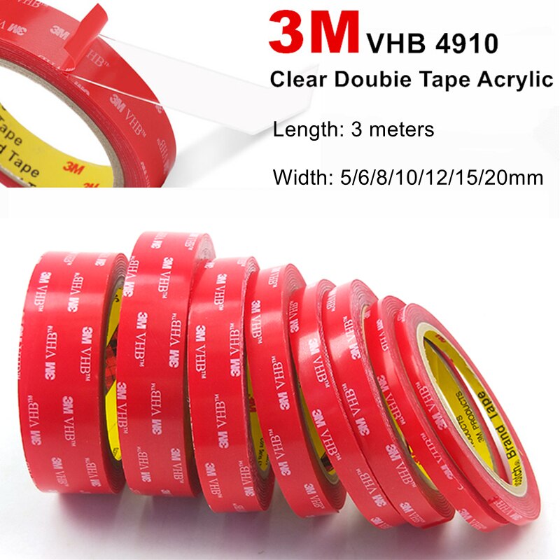 3M 4910 Vhb Tape, Hoge Temperatuur Transparant Acryl Foam Tape, 1Mm Dikte Double Coated Clear Acryl Foam Tape