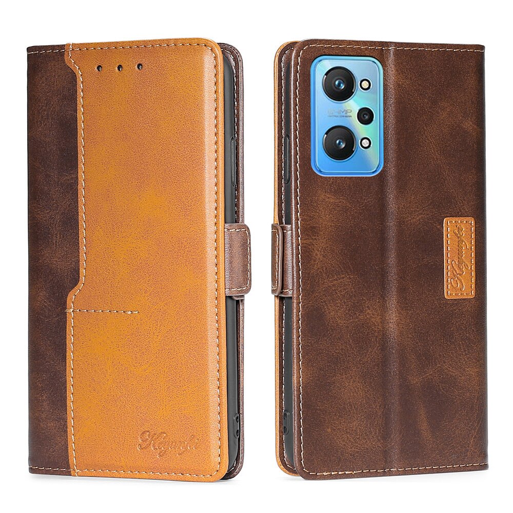 Case Voor Realme Gt Neo 2 Etui Magnetische Telefoon Case Flip Leather Cover Voor Realme Gt Neo 2 5G funda Portemonnee Boek Card Stand Coque: brown