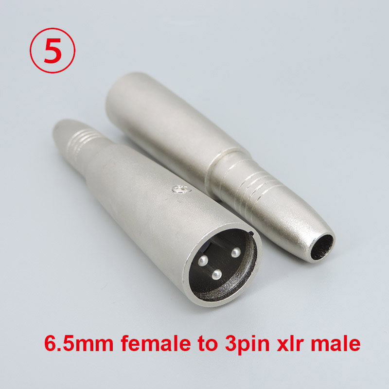 1pc audio Metal Microphone 3pin XLR Male female To 1/4" 6.35mm 6.5 Mic mono RCA male female Stereo Transform Converter Adapter: Ivory