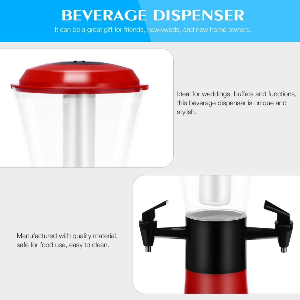 1pc Dual Beer Tower Dispenser Beverage Drink Dispenser with Lamp