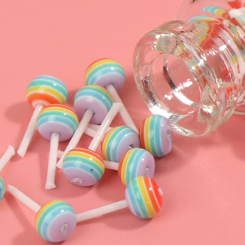 1/12 Dollhouse Miniature Food Dessert Sugar Lollipops With Case Holder Candy