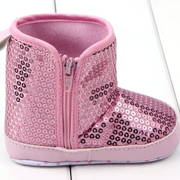 Chaussures à paillettes pour bébés filles | Bottes hautes, semelle souple antidérapante,
