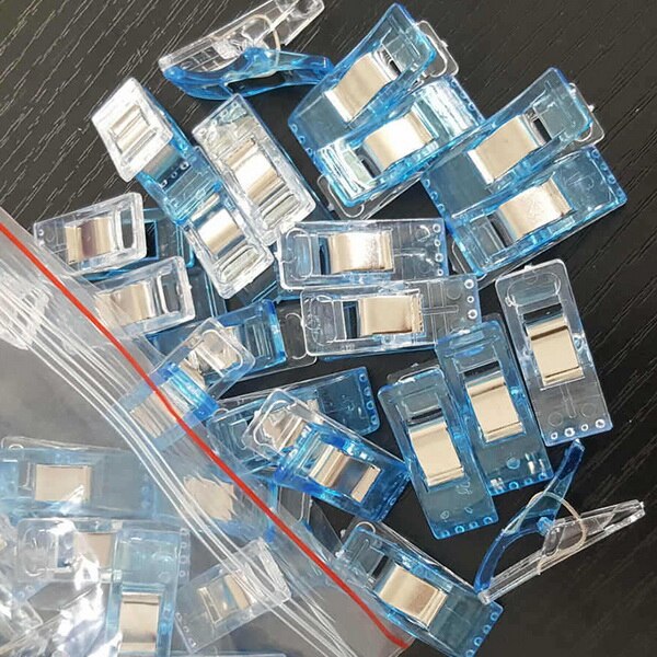 20 st/pack färgglada plastklämmor klämmor syklämmor klämmor hållare tyg tyg lapptäcke sömnad quiltklämmor 27 x 10 x 15mm: Blå