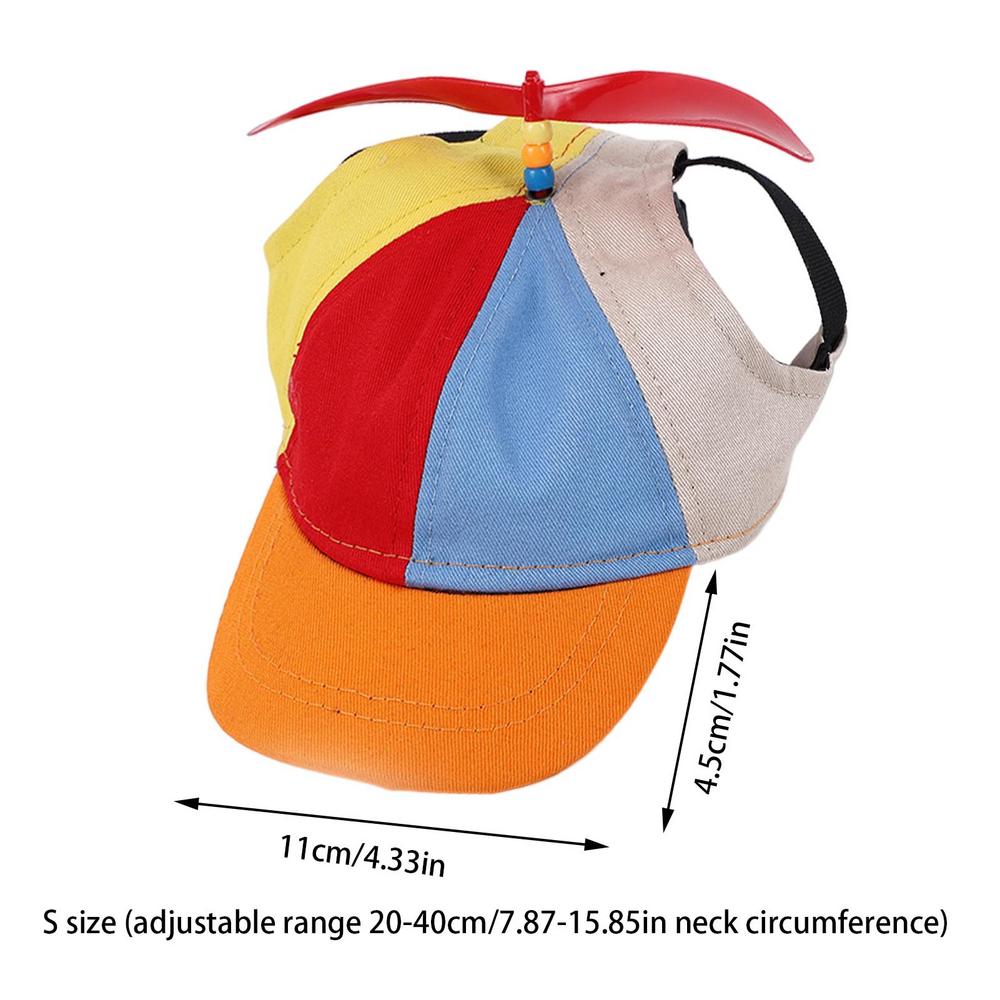 Cappello a elica per cani cappelli per sport tutto'aria aperta per animali domestici con fori per le orecchie cappello per cani cappello a cilindro per elicottero arcobaleno per piccoli cuccioli di gatti forniture per animali domestici